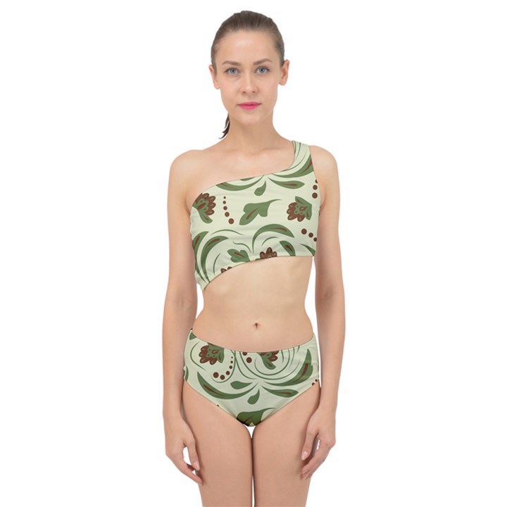 Folk flowers pattern  Spliced Up Two Piece Swimsuit