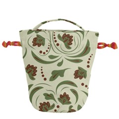 Folk Flowers Pattern  Drawstring Bucket Bag by Eskimos