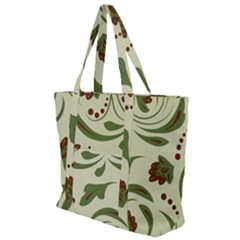 Folk Flowers Pattern  Zip Up Canvas Bag by Eskimos