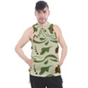 Folk flowers pattern  Men s Sleeveless Hoodie View1