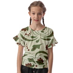 Folk Flowers Pattern  Kids  Cut Out Flutter Sleeves