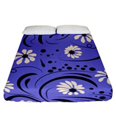 Folk Flowers Pattern  Fitted Sheet (california King Size) by Eskimos