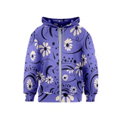 Folk Flowers Pattern  Kids  Zipper Hoodie by Eskimos