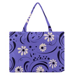 Folk Flowers Pattern  Zipper Medium Tote Bag by Eskimos