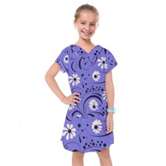 Folk Flowers Pattern  Kids  Drop Waist Dress by Eskimos