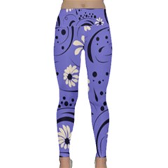 Folk Flowers Pattern  Lightweight Velour Classic Yoga Leggings by Eskimos