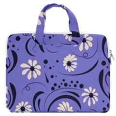 Folk Flowers Pattern  Macbook Pro Double Pocket Laptop Bag (large)