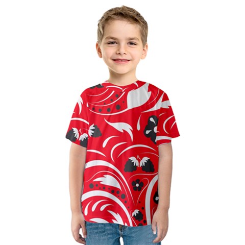 Folk Flowers Pattern  Kids  Sport Mesh Tee by Eskimos