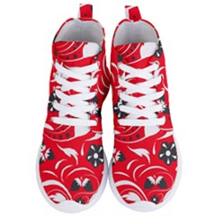 Folk Flowers Pattern  Women s Lightweight High Top Sneakers by Eskimos