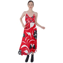 Folk Flowers Pattern  Tie Back Maxi Dress by Eskimos