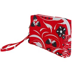 Folk Flowers Pattern  Wristlet Pouch Bag (small) by Eskimos