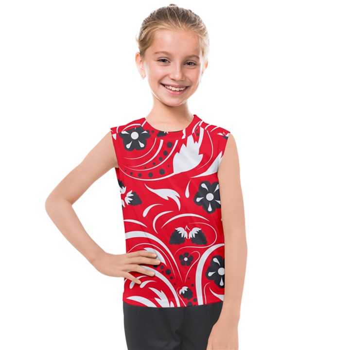 Folk flowers pattern  Kids  Mesh Tank Top