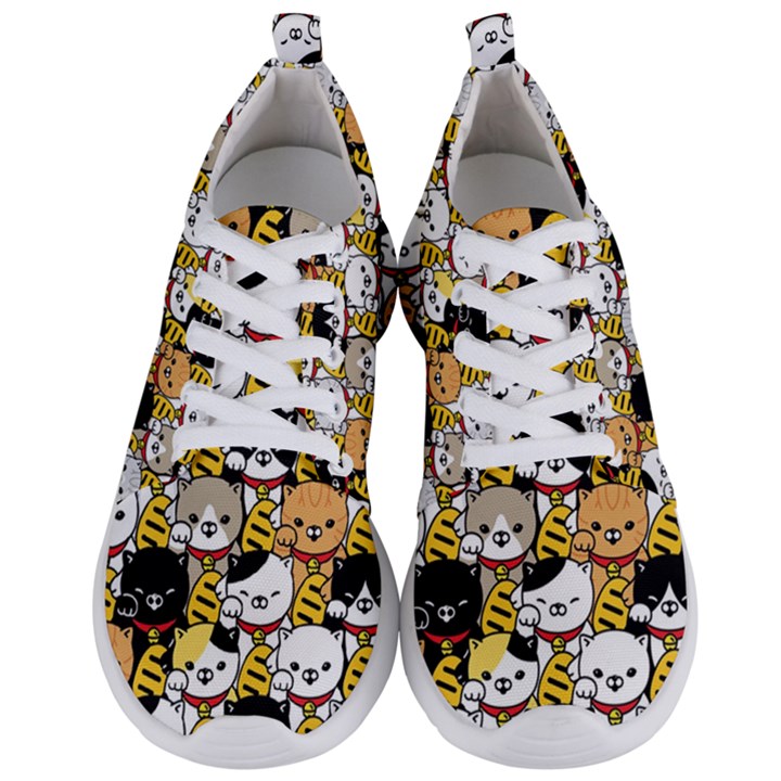 Cat-seamless-pattern-lucky-cat-japan-maneki-neko-vector-kitten-calico-pet-scarf-isolated-repeat-back Men s Lightweight Sports Shoes