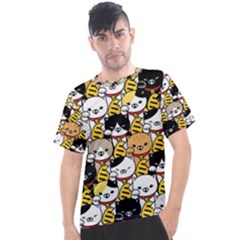 Cat-seamless-pattern-lucky-cat-japan-maneki-neko-vector-kitten-calico-pet-scarf-isolated-repeat-back Men s Sport Top by elchino