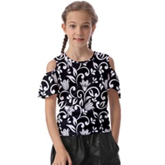 Black And White Bluebells Kids  Butterfly Cutout Tee