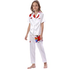 Untitled Design (5) Photo 1607517624237 Kids  Satin Short Sleeve Pajamas Set