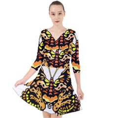 Bigcat Butterfly Quarter Sleeve Front Wrap Dress by IIPhotographyAndDesigns