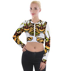 Bigcat Butterfly Long Sleeve Cropped Velvet Jacket by IIPhotographyAndDesigns