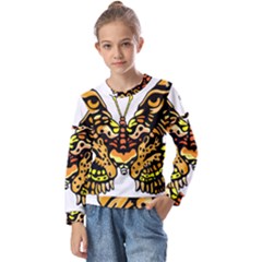 Bigcat Butterfly Kids  Long Sleeve Tee With Frill 