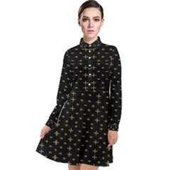 Spiro Long Sleeve Chiffon Shirt Dress by Sparkle