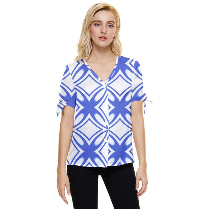 Pattern 6-21-4c Bow Sleeve Button Up Top