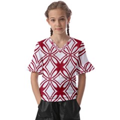 Pattern 6-21-4b Kids  V-neck Horn Sleeve Blouse