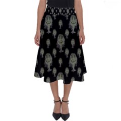 Funny Monsters Motif Drawing Pattern Perfect Length Midi Skirt