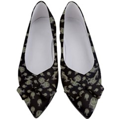 Funny Monsters Motif Drawing Pattern Women s Bow Heels