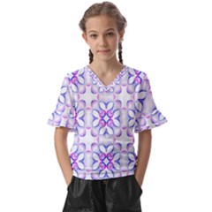 Pattern 6-21-5a Kids  V-neck Horn Sleeve Blouse