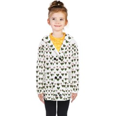 Hearts And Pearls For Love And Plants For Peace Kids  Double Breasted Button Coat by pepitasart