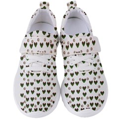 Hearts And Pearls For Love And Plants For Peace Women s Velcro Strap Shoes