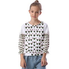 Hearts And Pearls For Love And Plants For Peace Kids  Cuff Sleeve Top