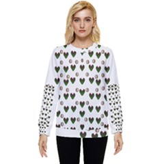 Hearts And Pearls For Love And Plants For Peace Hidden Pocket Sweatshirt