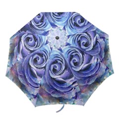 Watercolor-rose-flower-romantic Folding Umbrellas