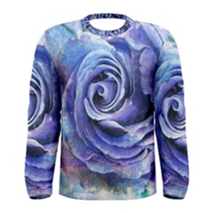 Watercolor-rose-flower-romantic Men s Long Sleeve Tee