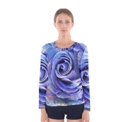 Watercolor-rose-flower-romantic Women s Long Sleeve Tee