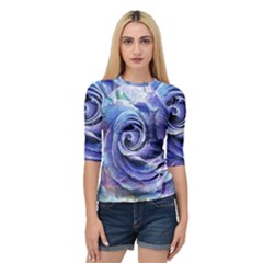 Watercolor-rose-flower-romantic Quarter Sleeve Raglan Tee