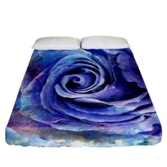 Watercolor-rose-flower-romantic Fitted Sheet (california King Size) by Sapixe