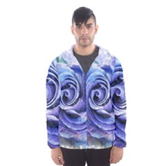 Watercolor-rose-flower-romantic Men s Hooded Windbreaker