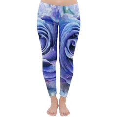 Watercolor-rose-flower-romantic Classic Winter Leggings