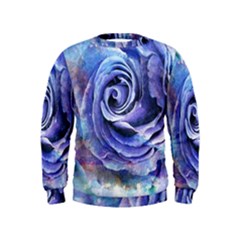 Watercolor-rose-flower-romantic Kids  Sweatshirt