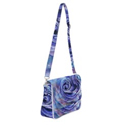 Watercolor-rose-flower-romantic Shoulder Bag with Back Zipper