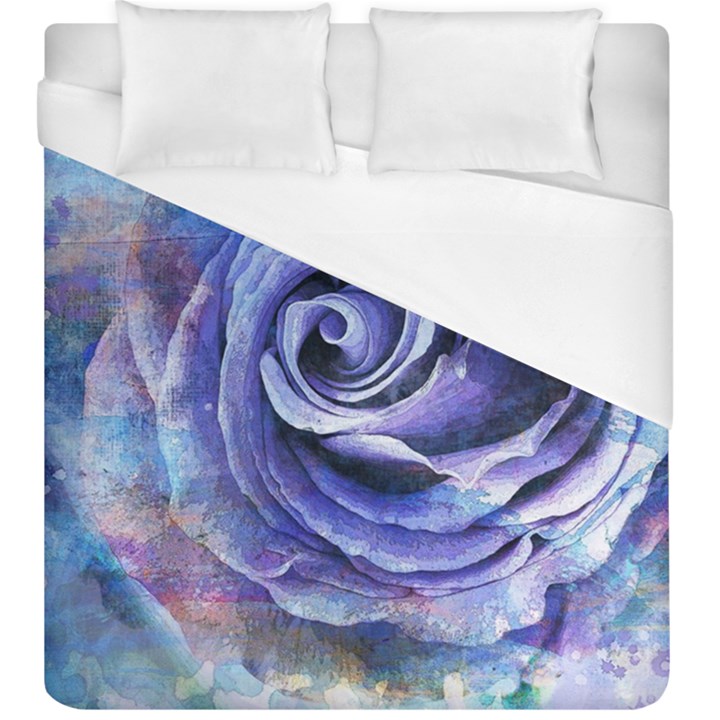 Watercolor-rose-flower-romantic Duvet Cover (King Size)