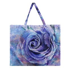 Watercolor-rose-flower-romantic Zipper Large Tote Bag by Sapixe