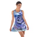 Watercolor-rose-flower-romantic Cotton Racerback Dress View1