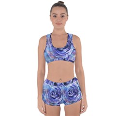 Watercolor-rose-flower-romantic Racerback Boyleg Bikini Set