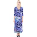 Watercolor-rose-flower-romantic Quarter Sleeve Wrap Maxi Dress View1