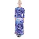 Watercolor-rose-flower-romantic Quarter Sleeve Wrap Maxi Dress View2