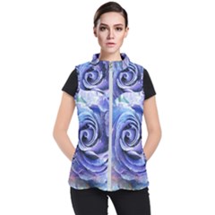 Watercolor-rose-flower-romantic Women s Puffer Vest