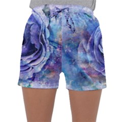 Watercolor-rose-flower-romantic Sleepwear Shorts